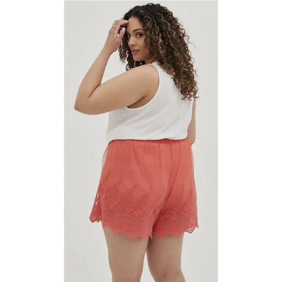 TORRID Embroidered Pull On Shorts in Mesh Coral Boho Summer Feminine Size 5X NWT - Picture 2 of 13